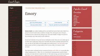 We would like to show you a description here but the site wont allow us. . Emory owa